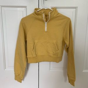 Yellow Brandy Melville/ John Galt cropped 1/4 zip